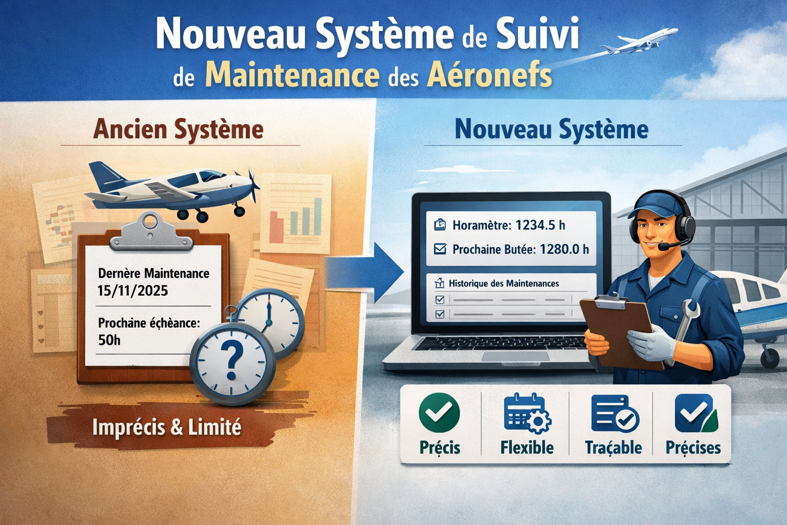 Nouveau système de suivi de maintenance des aéronefs