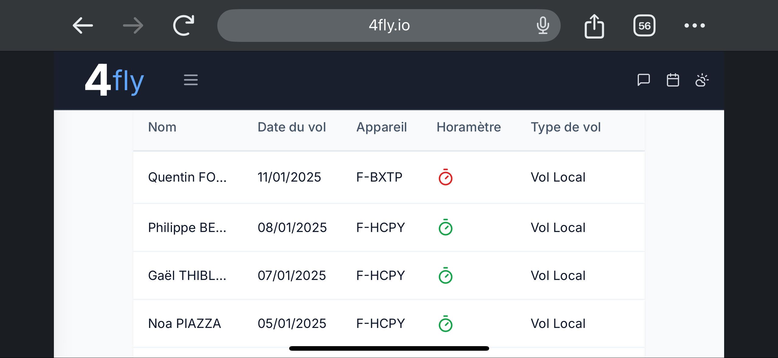 Contôle automatique des cohérences d'horamètres