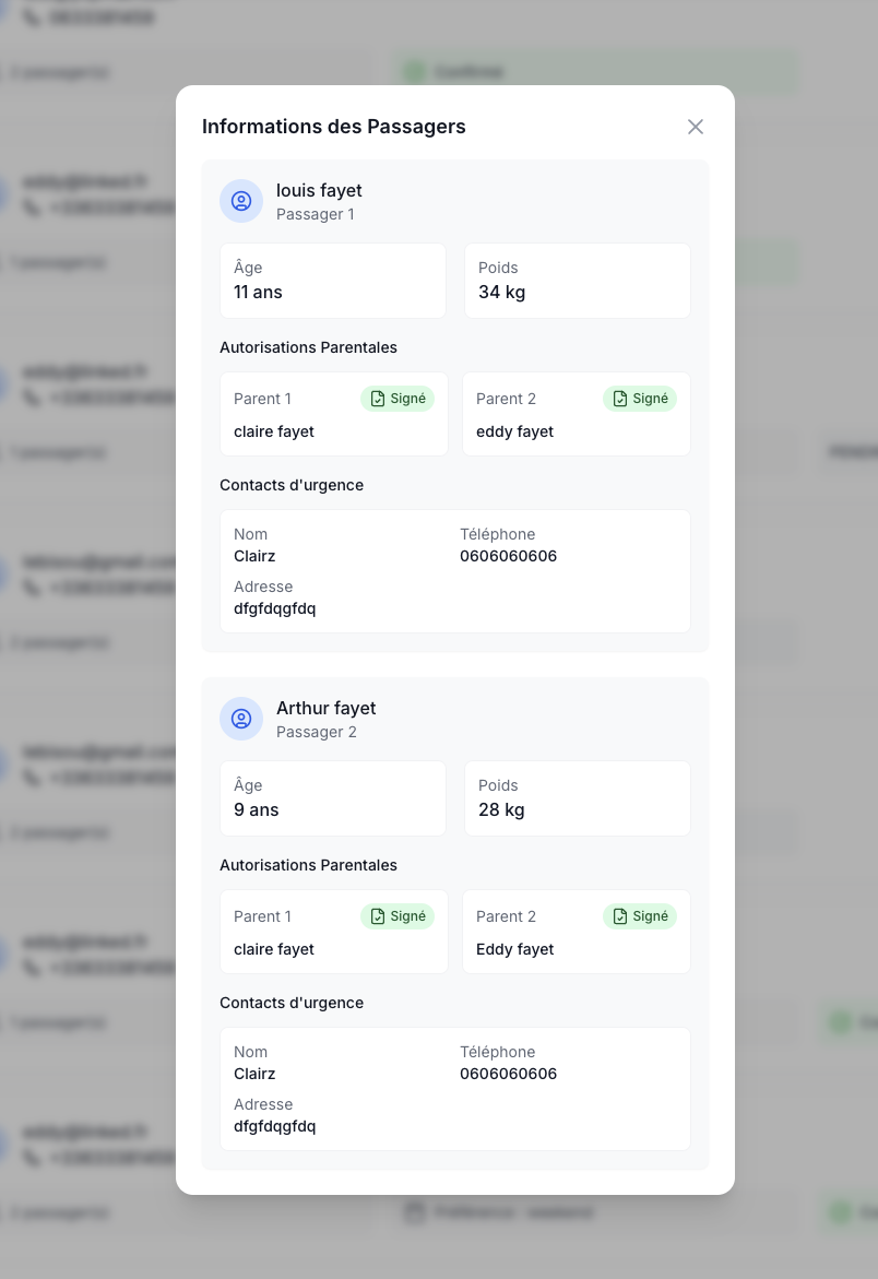 Extranet de gestion des vols découverte